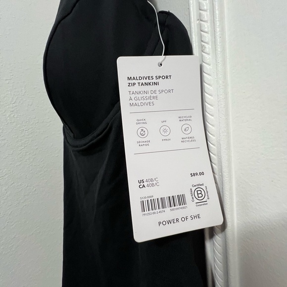 ATHLETA Maldives Sport Zip Tankini NWT - Black #791252 - Picture 4 of 8
